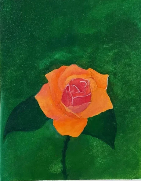 The Silent Bloom (ART-17478-114718) - Handpainted Art Painting - 10in X 12in
