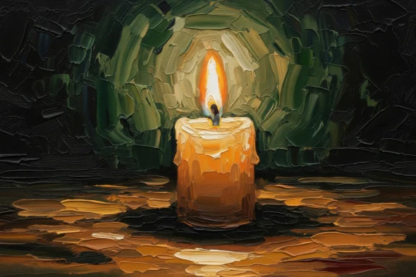 Flicker In Darkness (PRT-15697-114953) - Canvas Art Print - 36in X 24in