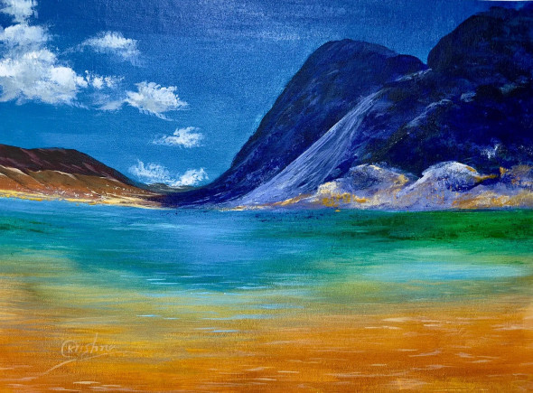 Acrylic Landscape Painting (ART-16470-114855) - Handpainted Art Painting - 20in X 14in