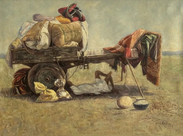 The Afternoon Rest – Desert Life (ART-15644-115001) - Handpainted Art Painting - 24in X 18in