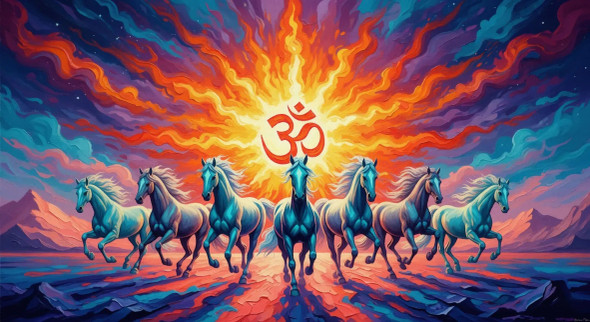 Sacred Energy In Full Gallop (215319) (PRT-15697-115005) - Canvas Art Print - 60in X 33in