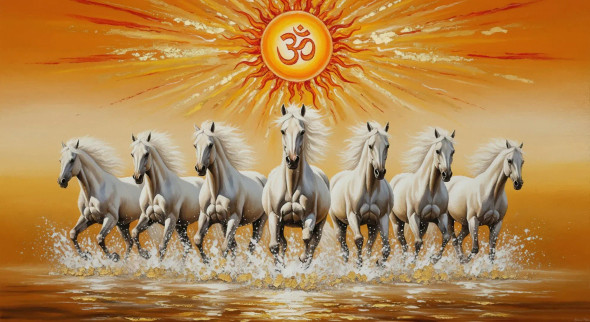 Sacred Energy In Full Gallop (215400) (PRT-15697-115004) - Canvas Art Print - 60in X 33in