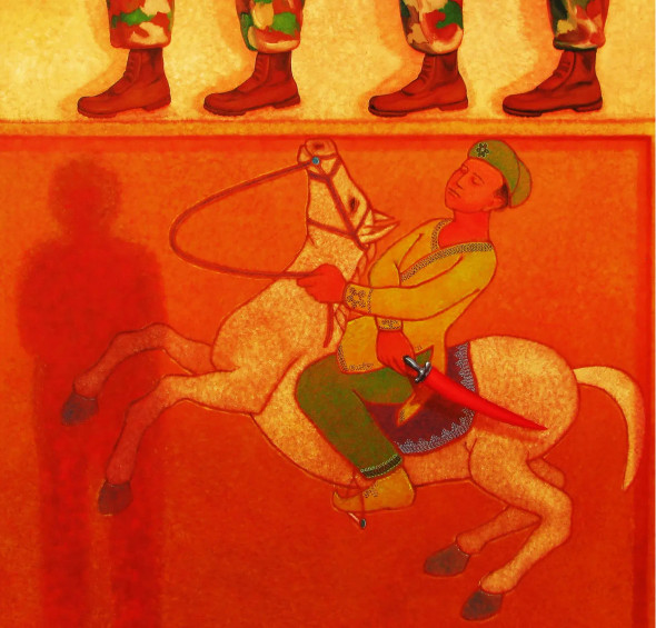 BIRPURUSH (ART-17016-115172) - Handpainted Art Painting - 48in X 48in
