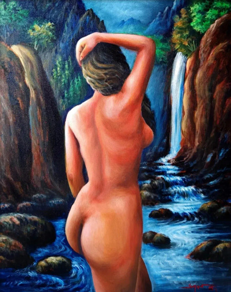 The Virgin Of Nature 1 (ART-836-115222) - Handpainted Art Painting - 24in X 30in