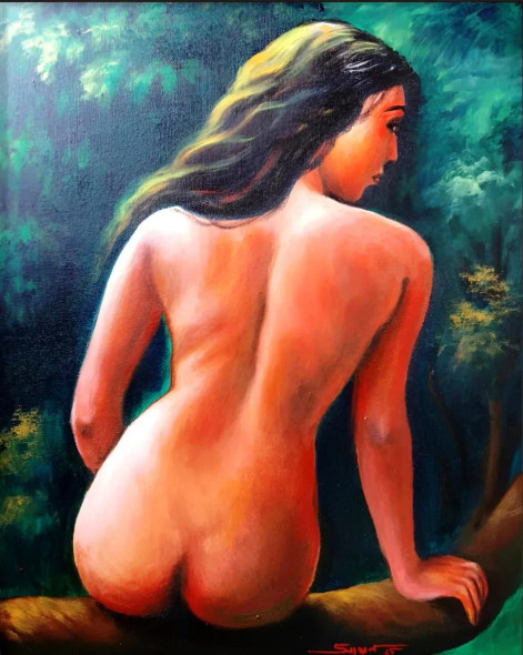 The Virgin Of Nature 2 (ART-836-115223) - Handpainted Art Painting - 16in X 20in
