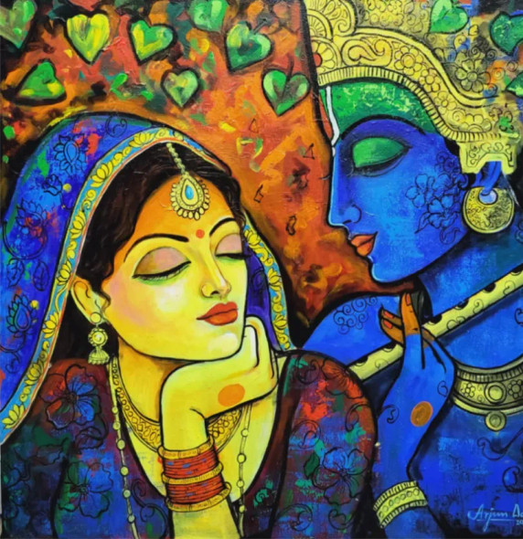Divine Love (ART-82-115291) - Handpainted Art Painting - 30in X 30in