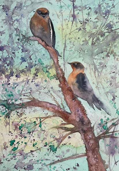 Bird 18 (ART-8841-115249) - Handpainted Art Painting - 8in X 11in