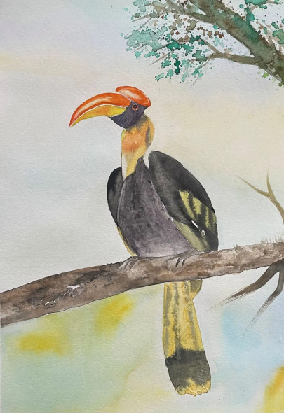 Bird 23 (ART-8841-115254) - Handpainted Art Painting - 8in X 11in