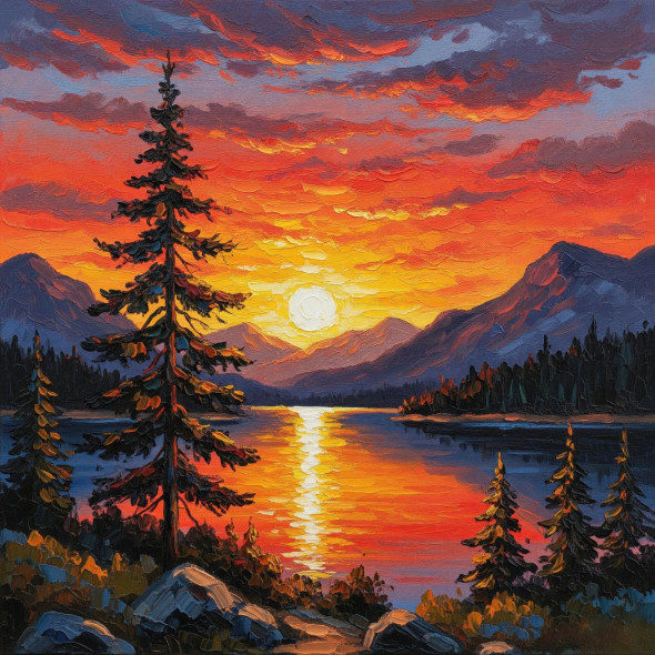 Solstice Echoes (215818) (PRT-15697-115210) - Canvas Art Print - 60in X 60in