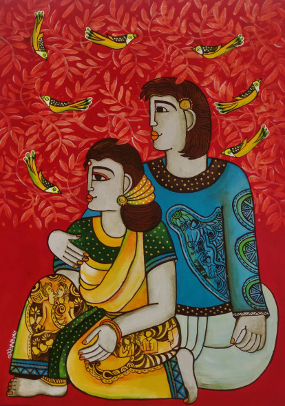 Eternal Love (ART-5103-115341) - Handpainted Art Painting - 24in X 36in