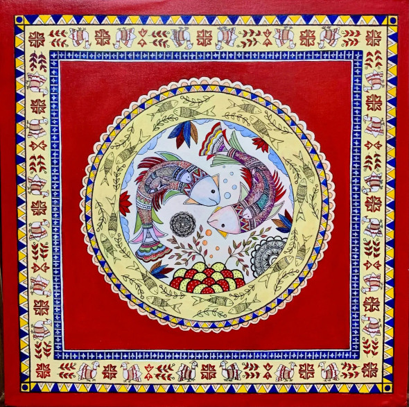 Hand Made (ART-17605-115390) - Handpainted Art Painting - 24in X 24in