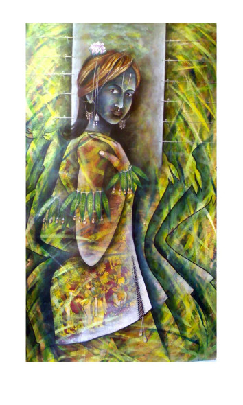 Women's-Power-in-India-101 (ART-17595-115393) - Handpainted Art Painting - 36in X 48in