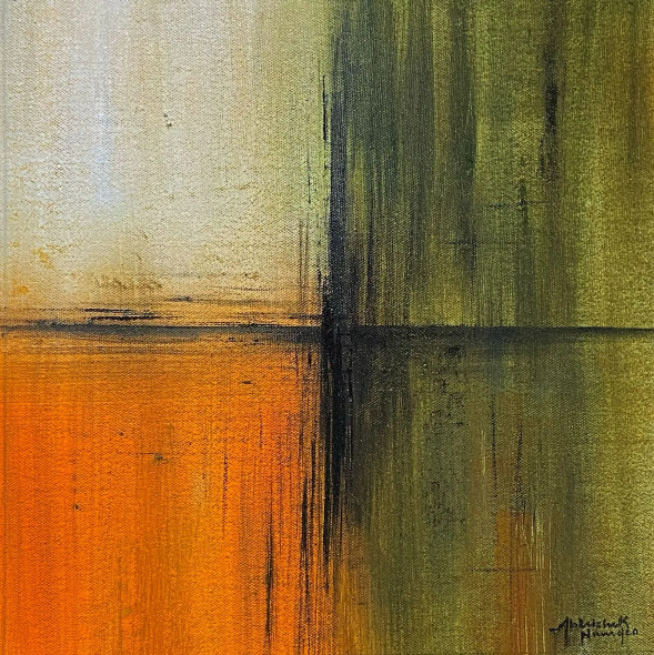 Abstract (ART-3512-115593) - Handpainted Art Painting - 12in X 12in