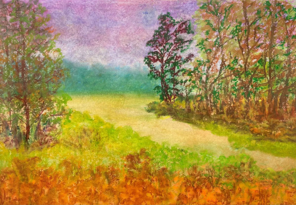 Dreamy Horizon (ART-8841-115751) - Handpainted Art Painting - 17in X 11in
