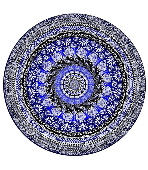 Serenity And Flow Mandala (ART-17688-115765) - Handpainted Art Painting - 16in X 16in