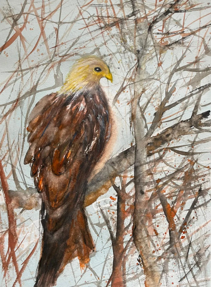 Bird 31 (ART-8841-115754) - Handpainted Art Painting - 8in X 11in