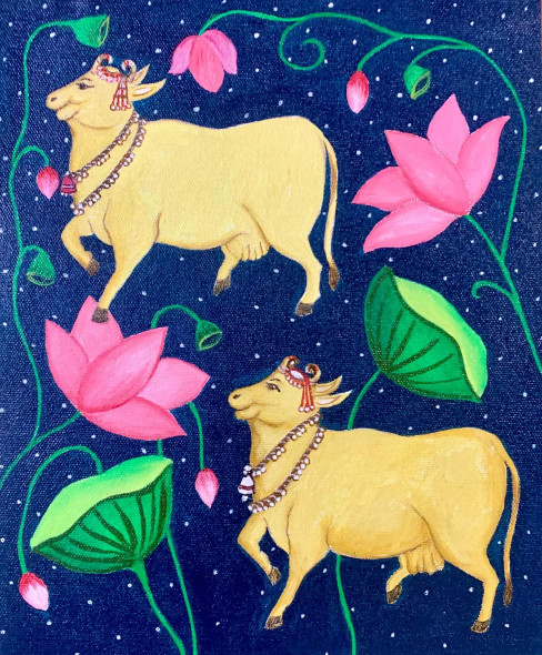 Nandj Art (ART-17605-115743) - Handpainted Art Painting - 10in X 12in