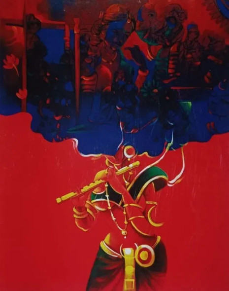 NIDHIVAN (ART-17696-115773) - Handpainted Art Painting - 24in X 30in