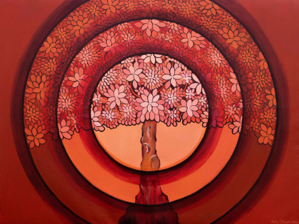 STAGES OF CONSCIOUS EVOLUTION Series 1 (ART-3702-115779) - Handpainted Art Painting - 48in X 36in