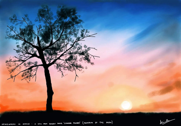 Golden Dawn Awakens The African Savannah (PRT-17631-115541) - Canvas Art Print - 18in X 13in