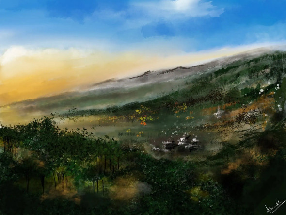 “Uttarakhand: Serenity In Mountain Whispers (PRT-17631-115695) - Canvas Art Print - 24in X 18in