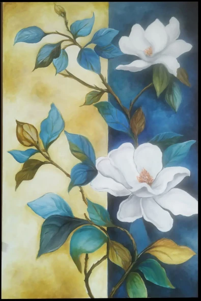 Flora And Fauna (ART-17701-115799) - Handpainted Art Painting - 24in X 36in