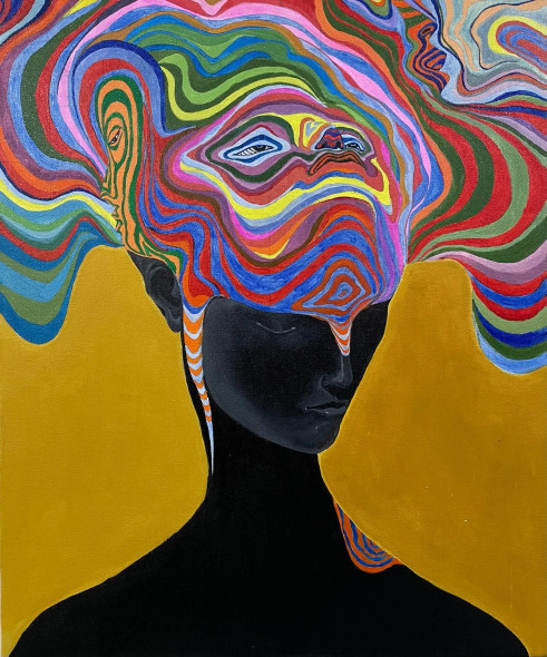 Waves Of Consciousness (ART-17709-115825) - Handpainted Art Painting - 24in X 20in