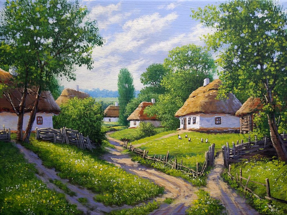 Village Series (PRT_15989) - Canvas Art Print - 40in X 30in