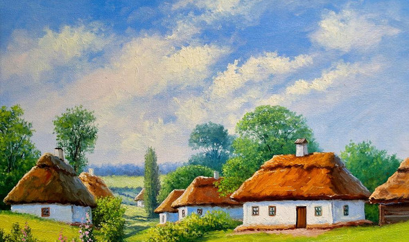 Village Series (PRT_16001) - Canvas Art Print - 43in X 26in