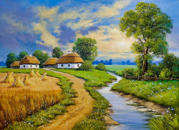 Village Series (PRT_16005) - Canvas Art Print - 41in X 30in