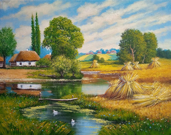 Village Series (PRT_16010) - Canvas Art Print - 38in X 30in