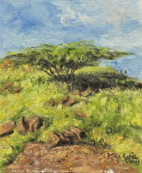 Hill Side (ART-15644-116004) - Handpainted Art Painting - 10in X 12in