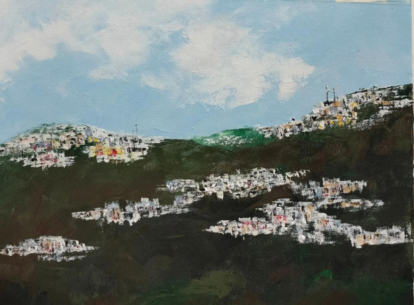 Untitled (ART-8178-116027) - Handpainted Art Painting - 24in X 18in