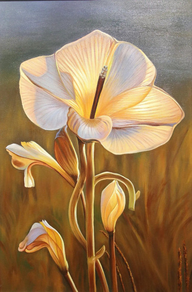 Gilded Calm (ART-17717-116022) - Handpainted Art Painting - 24in X 36in