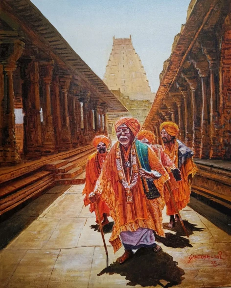 Peoples Of Traditional India-Sudugad Siddaru (ART-8116-116023) - Handpainted Art Painting - 24in X 30in
