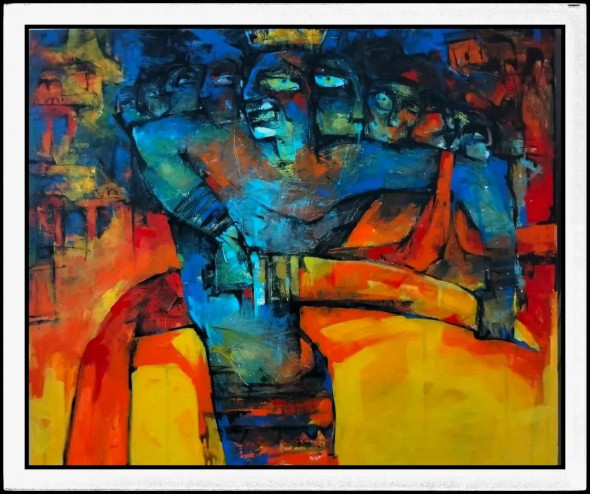 The Doshanan (ART-836-116052) - Handpainted Art Painting - 30in X 36in