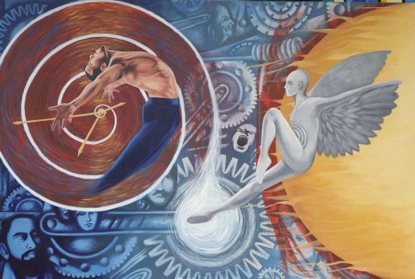 Wings Of Eternity (ART-17735-116057) - Handpainted Art Painting - 72in X 48in