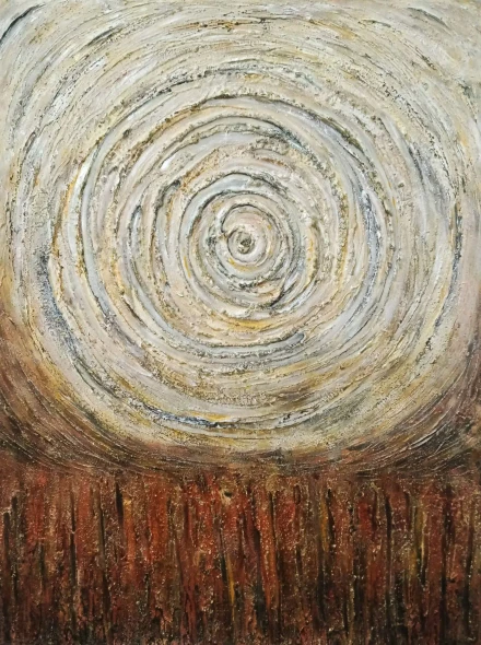 Abstract Earthen Vortex Texture Painting (ART-8034-116062) - Handpainted Art Painting - 24in X 32in