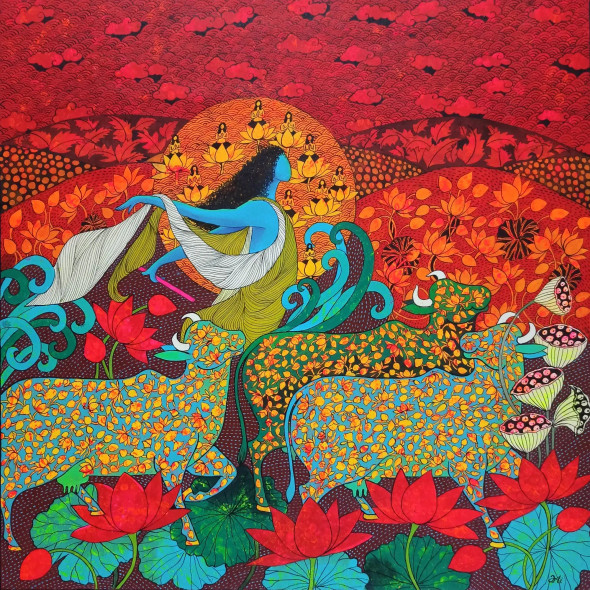 Harmony (ART-1968-116255) - Handpainted Art Painting - 30in X 30in
