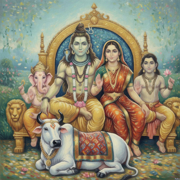 The Throne Of Gods In Soft Hues (PRT-15697-116235) - Canvas Art Print - 36in X 36in