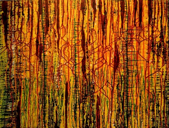 Yellow Woods (ART-17763-116321) - Handpainted Art Painting - 48in X 36in