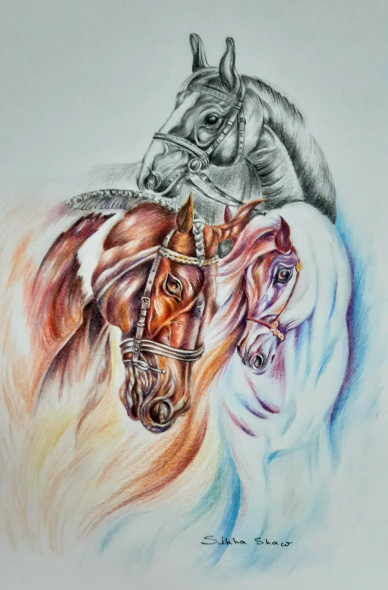 Glorifying Peace (ART-17761-116287) - Handpainted Art Painting - 11in X 16in