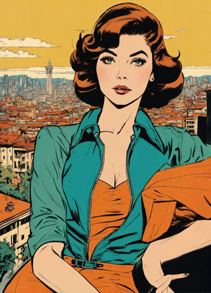 Comics Style 2 (PRT-8991-116151) - Canvas Art Print - 43in X 60in