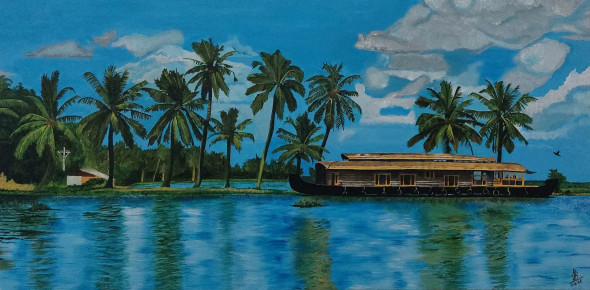 Kerala 05 (PRT-5839-116270) - Canvas Art Print - 36in X 18in