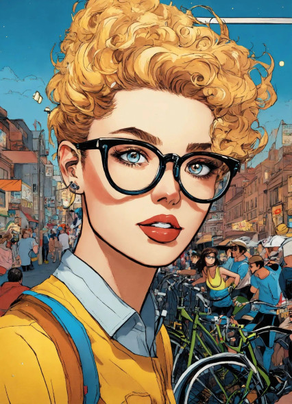 Comics Style 4 (PRT-8991-116153) - Canvas Art Print - 43in X 60in