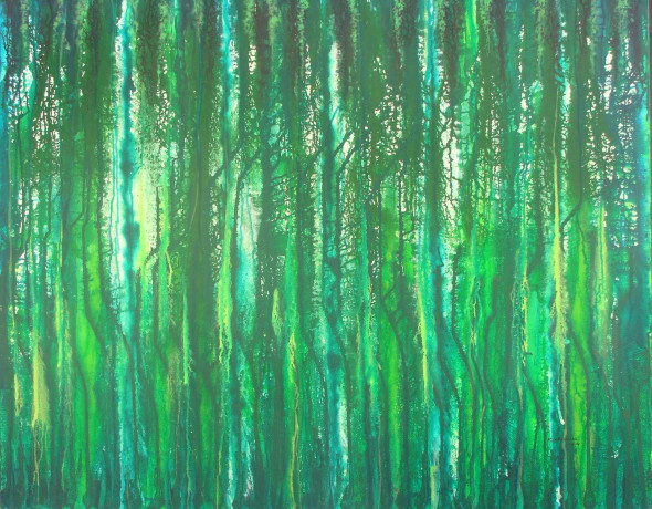 Wet Forest (ART-17763-116324) - Handpainted Art Painting - 60in X 48in