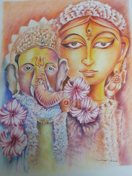 Mother (ART-17761-116360) - Handpainted Art Painting - 11in X 16in