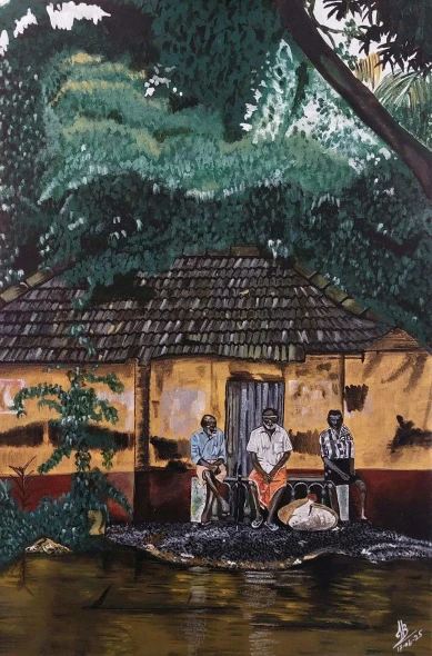 Village Of India 07 (PRT-5839-116371) - Canvas Art Print - 16in X 24in