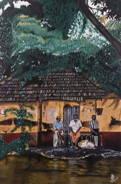 Village Of India 07 (PRT-5839-116371) - Canvas Art Print - 16in X 24in