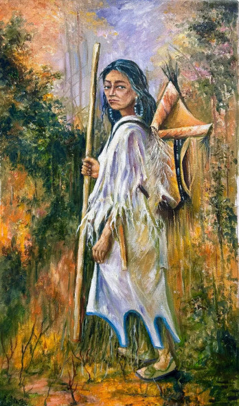 Journey Through The Wilderness (ART-17757-116399) - Handpainted Art Painting - 12in X 20in